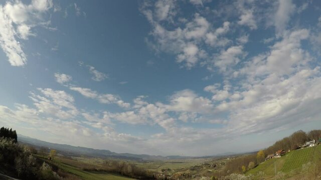 Time lapse clouds, morning, Croatia, wide angle