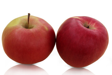 two ripe apples isolated on white background