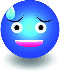 emoji with water drop on head (Grinning face with sweat emoji)