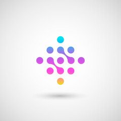 Vector element isolated shape. Genetic digital virus pharmacy. Micro nuclear round pictogram. Energy communication icon