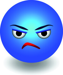 illustration of a angry face 3d