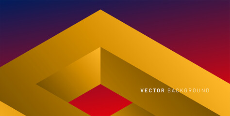 Abstract background with impossible rhombus figure in clipping mask and contrast gradient background. Eps10 vector.