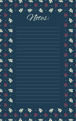 To-do list, set goals, task organizer, shopping list, notes. Daisies, red flowers on a dark background. Time management