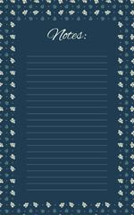 To-do list, set goals, task organizer, shopping list, notes. Daisies, flowers and greenery on a dark background. Time management