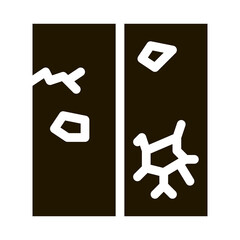 broken road glyph icon vector. broken road sign. isolated symbol illustration