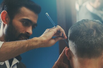 Barbershop salon hairdresser beard barber,  razor handsome.