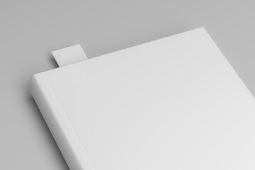 White book and bookmark mockup 3d render