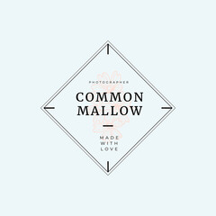 Abstract Flowers Vector Signs or Logo Templates. Retro Floral Illustration with Classy Typography. Feminine Logo. Modern Logo Template for florist, photographer, fashion blogger, design studio.