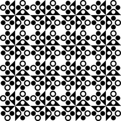 Black Simple Abstract Pattern. Circles Seamless Shapes Pattern. Vector Ornament Monochrome Circles. Screw Seamless Pattern.