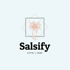 Fototapeta premium Abstract Flowers Vector Signs or Logo Templates. Retro Floral Illustration with Classy Typography. Feminine Logo. Modern Logo Template for florist, photographer, fashion blogger, design studio.