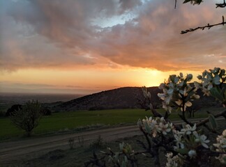 sunset in the mountains