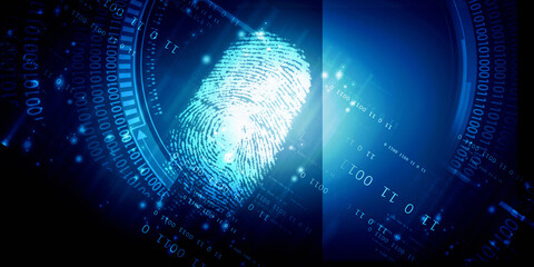 Fingerprint Scanning Technology Concept 2d Illustration