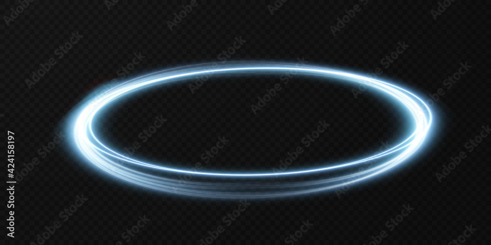 Wall mural abstract vector light lines swirling in a spiral. light simulation of line movement. light trail fro