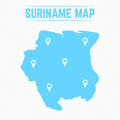 Suriname Simple Map With Map Icons
