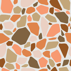 Seamless pattern vector design of a terrazzo floor with neutral colors with a minimal and modern style ideal for tiles or wall decoration