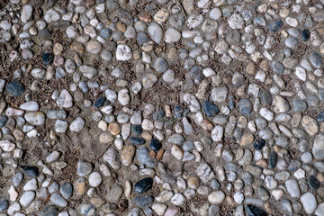 Paving stone road from above