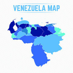 Obraz premium Venezuela Detailed Map With States