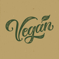 Vegan typography vector design for health centers, organic and vegetarian stores, poster, logo. Vegan vector text. Calligraphic handmade lettering. Vector illustration. © Anna Kosheleva