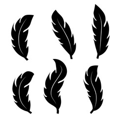 illustration of an old feather. Feather feather silhouette. Retro image of letter with feather icon.