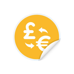 Exchange Pound to Euro - Sticker