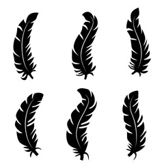 illustration of an old feather. Feather feather silhouette. Retro image of letter with feather icon.