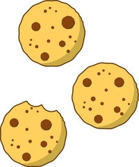 Cookies. Sweets for breakfast. Baking drawing.