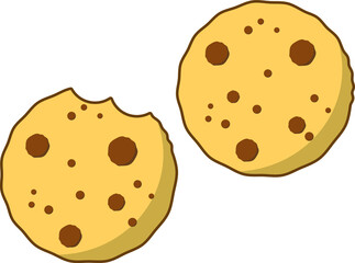 Cookies. Sweets for breakfast. Baking drawing.