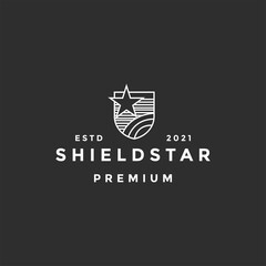 Shield Emblem Sport Team, Icon Vector Logo Design Template Illustration on black background