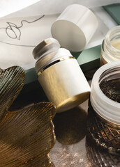 Obraz na płótnie Canvas Skin care beauty product on stylish background. Commercial beauty product photography.