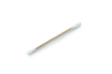 Wooden cotton swab isolated on white background