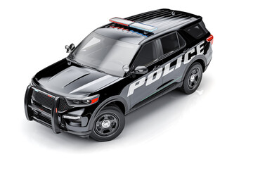 3d SUV police car on white background © DigitalGenetics
