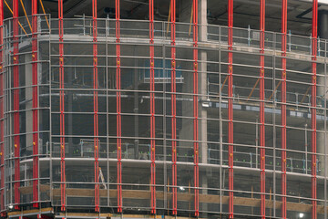 scaffolding covers the construction of a new high rise