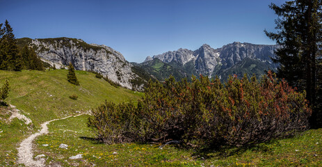 Panorama view from Peterkopfl mountain in Tyrol, Austria