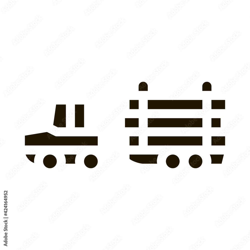 Wall mural logging delivery transport glyph icon vector. logging delivery transport sign. isolated symbol illustration