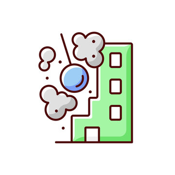 building demolition with wrecking ball clip art preview