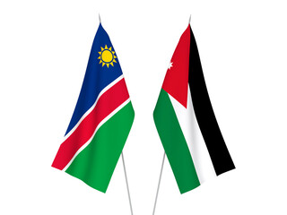 Republic of Namibia and Hashemite Kingdom of Jordan flags