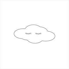 closed eyes cloud icon black and white