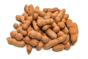 Sweet tamarind isolated on white background.