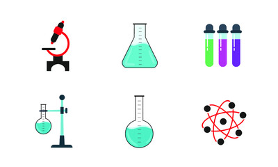 Colorful Chemistry Icon Set