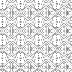 Geometric vector pattern with triangular elements. Seamless abstract ornament for wallpapers and backgrounds. Black and white colors.
