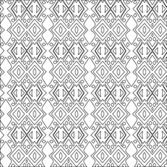 Geometric vector pattern with triangular elements. Seamless abstract ornament for wallpapers and backgrounds. Black and white colors.
