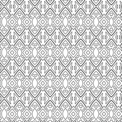 Geometric vector pattern with triangular elements. Seamless abstract ornament for wallpapers and backgrounds. Black and white colors.
