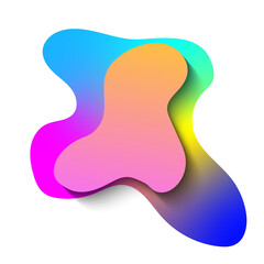 Modern style minimal amoeba banner design. Creative colorful background.