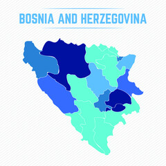 Bosnia and Herzegovina Detailed Map With States