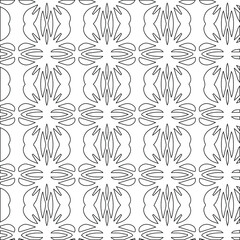 Geometric vector pattern with triangular elements. Seamless abstract ornament for wallpapers and backgrounds. Black and white colors.
