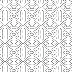 Geometric vector pattern with triangular elements. Seamless abstract ornament for wallpapers and backgrounds. Black and white colors.
