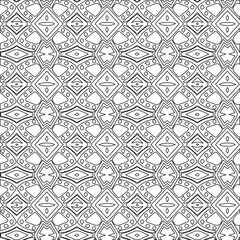 Geometric vector pattern with triangular elements. Seamless abstract ornament for wallpapers and backgrounds. Black and white colors.

