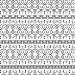 Geometric vector pattern with triangular elements. Seamless abstract ornament for wallpapers and backgrounds. Black and white colors.
