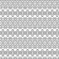 Geometric vector pattern with triangular elements. Seamless abstract ornament for wallpapers and backgrounds. Black and white colors.
