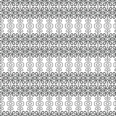 Geometric vector pattern with triangular elements. Seamless abstract ornament for wallpapers and backgrounds. Black and white colors.
